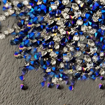 1440 adet Microbead Culet Elmas kristal Tırnak Sanat glitter / Mini kristal Metalik AB taş Tırnak tasarım sanat dekorasyon rhinestones