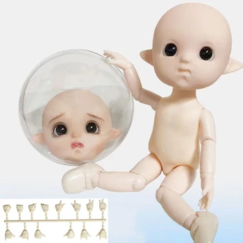 16cm BJD Bebek Mavi / Kahverengi / siyah Gözler Makyaj Bebek 13 Hareketli Eklemler Elf Bebek DIY Bebek Kız Çocuk Oyuncakları Hediye