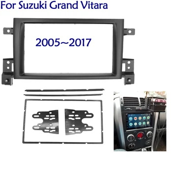173x98mm İçin Çift Din Radyo Fasya 2005 2006-2014 Suzuki Grand Vitara Çerçeve Stereo Paneli GPS Autoradio ön panel tutucu Kiti