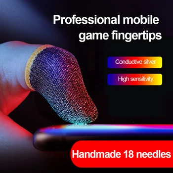 18-Pin 1 Çift Oyun Parmak Kol Fiber Pamuk Parmak Eldiven Nefes Ter Emici Eldiven PUBG İçin Cep Telefonu Oyunları