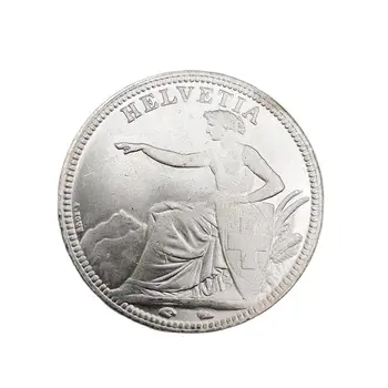 1874-B 5 Fr İsviçre Gümüş Renk Dolar hatıra parası Koleksiyonu Ev Dekorasyon El Sanatları Hediyelik Eşya Masaüstü Süsler Hediyeler