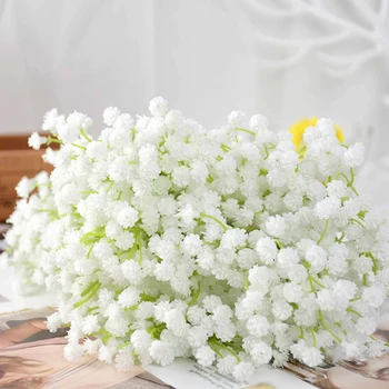 19 cm Beyaz Bebekler Nefes Buketleri yapay çiçekler Sahte Gypsophila DIY Çiçek Düzenleme Düğün Ev Dekor 1/2 Buketleri