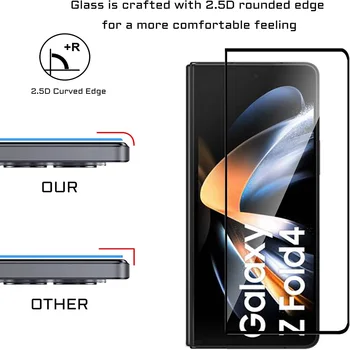 2 ADET 99D HD Ekran Koruyucu Siyah Temperli Cam Samsung Galaxy Z Kat 4 3 Fold3 Fold4 Koruyucu Cam Filmi