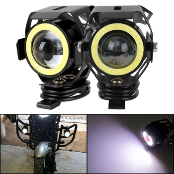 2 adet Yardımcı Çalışma Lambası Evrensel LED DRL Spot Melek Göz Motosiklet Spot Sis Lambası Motosiklet Far 12V Mini U5