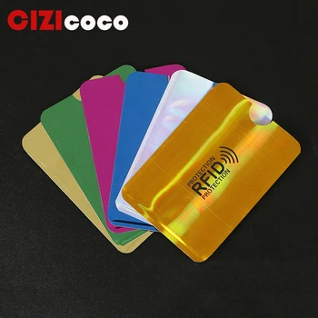 2 ADET Yeni Alüminyum Anti Rfıd Okuyucu Engelleme Banka Kredi kart tutucu Koruma Yeni Rfıd kart okuyucu Metal Kredi kart tutucu