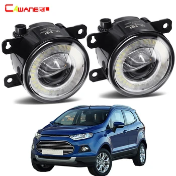 2 X Araba Ön Tampon Sis Lambası LED Melek Göz Gündüz Çalışan İşık DRL 30W H11 12V Ford EcoSport 2013 İçin 2014 2015 2016