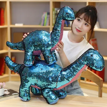 20 cm / 30 cm / 40 cm / 50 cm Yeni Dinozor peluş oyuncaklar Karikatür Sevimli doldurulmuş oyuncak Bebek Spacex Aynı Payetli Buddy Dinozor Bebek
