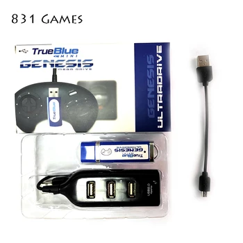2019 Yeni Varış 813 Oyunları 2 oyuncu için Gerçek Mavi Mini Ultradrive Paketi Genesis Mega Sürücü Mini Gerçek Zaman Tasarrufu