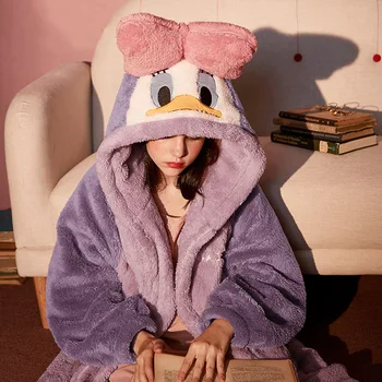 2020 kışlık pijama Papatya Ördek Gecelik Uzun Kollu Sonbahar ve Kış Kadın Çift Erkek Su pamuklu pazen Yastıklı Eğlence Üstleri