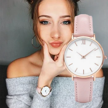 2020 Lüks Kadın İzle Kadın Deri Klasik Tasarım Kuvars Kol Saati ÜST Marka Kadın Saat Relogio Feminino reloj mujer