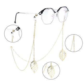 2020 Moda okuma gözlüğü Zinciri Popüler Metal Güneş Gözlüğü Zinciri Yeni Yaprak İnci Boncuk Kolye Gözlük Zincir Kolye Kadınlar için