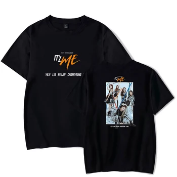 2020 Yeni ITZY Gömlek baskı Kore popüler Tişört HighStreet Casual Gömlek Yaz Kısa Kollu KPOP ITZY Erkek / Kadın t gömlek tops