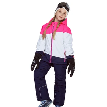 2021 Kapşonlu Polar Çocuk Kayak Setleri Kış Kar Spor Takım Elbise Kız Açık Sıcak Çocuk Giyim Kıyafet Bebek kadın kostümü Giysileri
