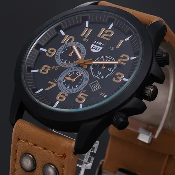 2021 Vintage Klasik İzle Erkekler Saatler Paslanmaz Çelik Su Geçirmez Tarih Deri Kayış Spor Kuvars Ordu relogio masculino reloj
