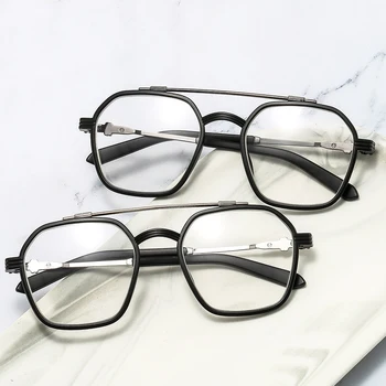 2021 Yeni unisex kare poligon gözlük erkekler kadınlar için pc çerçeve gözlük düz gözlük Miyop Gözlük Gözlük-1.0 -2.5 -1.5