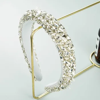 2022 Fransız Barok kristal cevheri Elmas Kafa Bandı Kadın Retro Kore Balo Podyum Başörtüsü Dikişli Düğün Parti saç aksesuarları