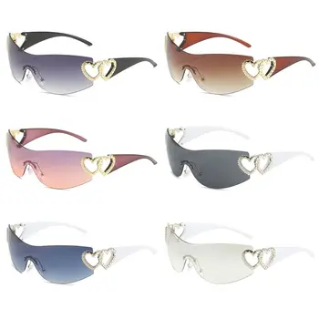 2022 Ins Sıcak Y2k Kadınlar için Güneş Gözlüğü Moda Tek Parça güneş gözlüğü Erkekler Shades Spor Gözlük UV400 Gözlük