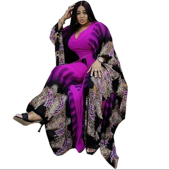 2022 Yaz giysileri Kadınlar için Afrika Elbiseler 2 İki Parçalı Set islami maksi elbise Setleri Pantolon Takım Elbise Abaya Dubai Robe Longue Femme