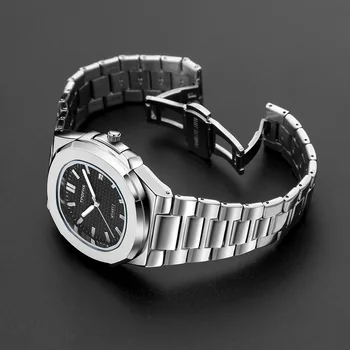 2022 Yeni 42mm Spor erkek kuvars saatler Otomatik Tarih İzle Paslanmaz Çelik 30m Su Geçirmez İş Saati Erkek Reloj Hombre