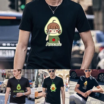 2023 Erkek T Shirt Yaz Moda Kısa kollu Erkek T-shirt Avokado Baskılı O-boyun Rahat Sokak En Tees Giyim Bluzlar Tshirt