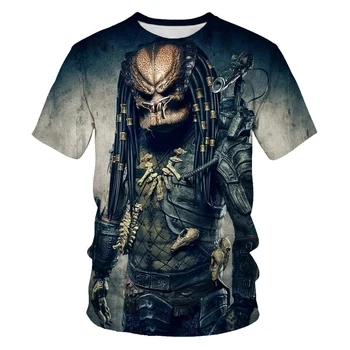 2023 Sıcak Satış Bilim Kurgu Gerilim Predator Serisi erkek tişört 3D Baskı Moda Rahat Kısa Kollu Yaz Nefes Üstleri
