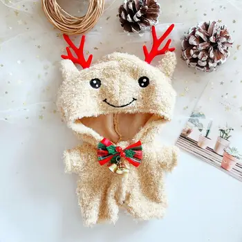 20cm Peluş Bebek Giysileri Güzel Geyik Tulum Kıyafet Jingle Bells noel hediyesi Çocuk Oyuncakları Aksesuarları Değişim Soyunma Oyunu