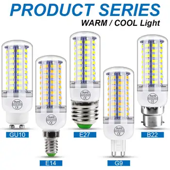 220 V LED Lampara E27 mısır ışık E14 lamba ampulü GU10 LED Spot ampul G9 halojen lamba B22 ampul 3 W 5 W 7 W 12 W 15 W 20 W LED 5730