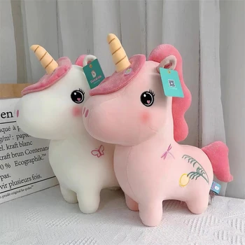 25Cm Sevimli Unicorn Oyuncaklar Çocuklar Kızlar için Kız Arkadaşı Kawaii Odası Dekor Dolması Peluş Squishmallow Yumuşak Bebek Yastıklar Hayvanlar Hediye