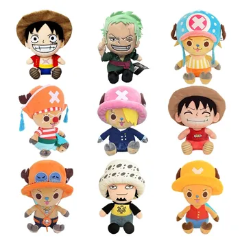 25cm Tek Parça peluş oyuncaklar Anime Figürleri Luffy Chopper Zoro Ace Hukuk Cosplay Sevimli Bebek Karikatür Dolması Kolye Çocuklar Noel Hediyeleri
