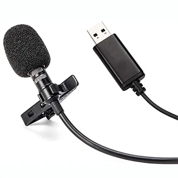 2m USB Yaka Mikrofonu Clip-on Yaka Mikrofon pc bilgisayar Dizüstü Vokal Akış Kayıt Stüdyosu YouTube Video Oyun