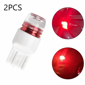 2x Kırmızı elektronik flaş Yanıp Sönen LED Lamba Fren Kuyruk İşık Park Güvenliği Uyarı 12V Yüksek Güç 7443 7440 LED elektronik flaş ampuller
