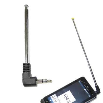 3.5 mm Harici kablosuz telefon Anteni Bağlantı Aksesuarları Radyo Sinyali Açık FM Teleskopik Siyah