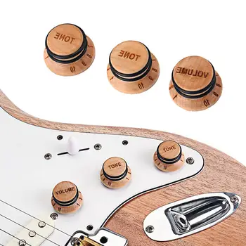 3 Adet Ahşap Vintage Ton Ses kontrol düğmesi Ton Kontrol Düğmesi Seti Elektro Gitar Bas Parçaları Müzik Aletleri