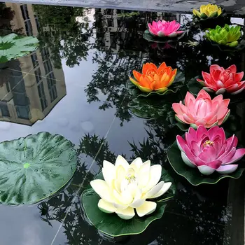 3 Adet Yüzen Lotus Karışık Renk yapay çiçek Nilüfer Mikro Peyzaj Düğün Gölet Bahçe Dekor