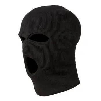 3 Delik Polis Maskesi / Hood Renk Siyah polis-Swat-Gıgn-Raıd-Özel Kuvvetler-Airsoft-Paintball-Kayak-Kar-Sörf -