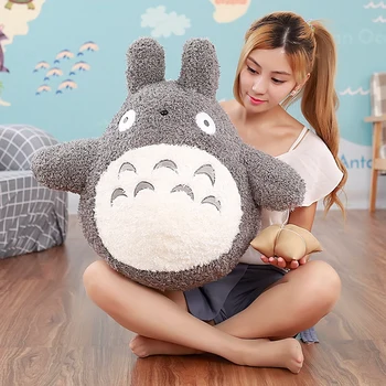 30-70cm Ünlü Çizgi Film Karakteri Güzel Peluş Totoro Oyuncak Yumuşak dolgu yastık Yastık doğum günü hediyesi Oyuncaklar Çocuklar Çocuklar için
