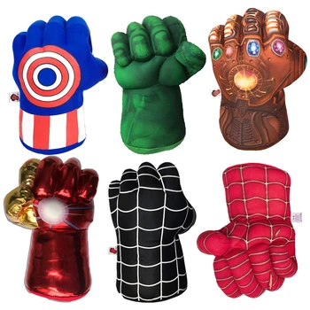 30 cm Örümcek Adam peluş oyuncaklar Avengers Demir Adam Hulk Thanos Eldiven Peluş Yumuşak Dolması Bebek Çocuk Hediye için Erkek Çocuk