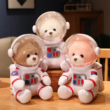 30CM Uzay Oyuncak Ayı Astronot Peluş Doldurulmuş Oyuncaklar Sırt Çantası Hediye Kutusu Dekor çocuk okul çantası Bebek Ev Dekor Yılbaşı Hediyeleri