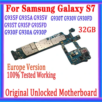 32GB Samsung Galaxy S7 G930F G930FD G930V G935F G935FD Anakart Orijinal Unlocked Test iyi çalışma