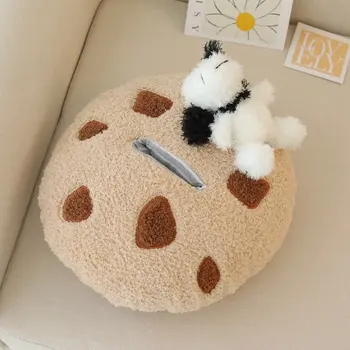 33 cm Kawaii Snoopy Peluş Yastık Güzel Köpek Dolması Doku Kutusu oyuncak bebek yatağı Odası Dekor Sevimli kanepe yastığı Hediye için çocuk Doğum Günü