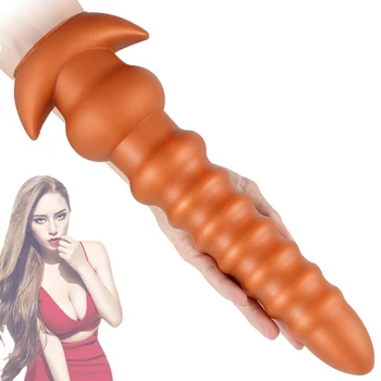 35 CM Büyük Boy Anüs Fiş Popo boncuk Masaj Yumuşak Silikon Yapay Penis G-spot Klitoris Stimülatörü Kadın Masturbator Anal Seks Oyuncakları