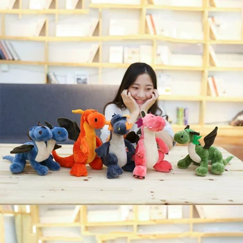 35CM Dinozor peluş oyuncaklar Çift Başlı Hayvanlar Dolması Bebekler Anime İki kafa Ejderha Çocuk Çocuk Boys Hediye Tyrannosaurus