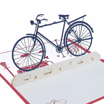 3D Bisiklet Pop Up Tebrik Kartları Sevgililer Sevgilisi Mutlu Doğum günü yıldönümü hediyesi