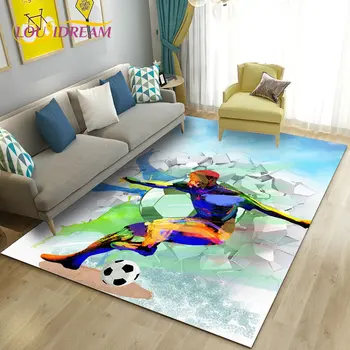 3D Futbol Futbol Spor Alan Kilim, Halı Kilim Oturma Odası Yatak Odası Kanepe Paspas Mutfak Dekorasyon, çocuk Oyun kaymaz Zemin Mat
