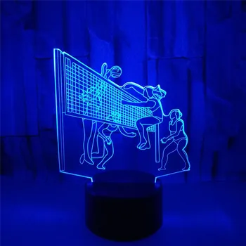 3D gece Lambası Oyun voleybol USB Şarj Dokunmatik Anahtarı Lambası 7 Renkli Çocuk Gece Lambası Sıcak Damla Gemi Yenilik Hediyeler