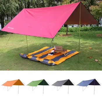 3x3 m Tente Su Geçirmez Tarp Çadır Gölge Bahçe Gölgelik SPF 50 Güneşlik UV Açık Kamp Hamak Yağmur Fly Plaj Güneş Barınak