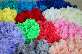 3Yd / lot 17 renkler 3D şifon çiçekler dantel kumaş el yapımı çiçek gelin buketleri ayakkabı çiçek korsaj düğün aksesuarları SC152