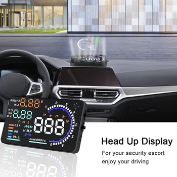 4/5. 5 inç Ekran Dijital Araba OBD2 HUD Head Up Display OBD 2 Hız Göstergesi kart bilgisayar Cam Projektör Oto Aksesuarları