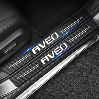 4 Adet Araba Kapı Eşiği Eşik Sticker İçin Chevrolet Aveo T200 T250 T300 2021 -2004 Sedan Hatchback Modeli Parçaları Tuning Aksesuarları