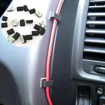 40 Adet Kendinden Yapışkanlı Araba kablo düzenleyici Klipleri Kablo Sarıcı Damla hattı Tutucu Yönetim Masası tel bağ Sabitleyici Kablo Sarıcı